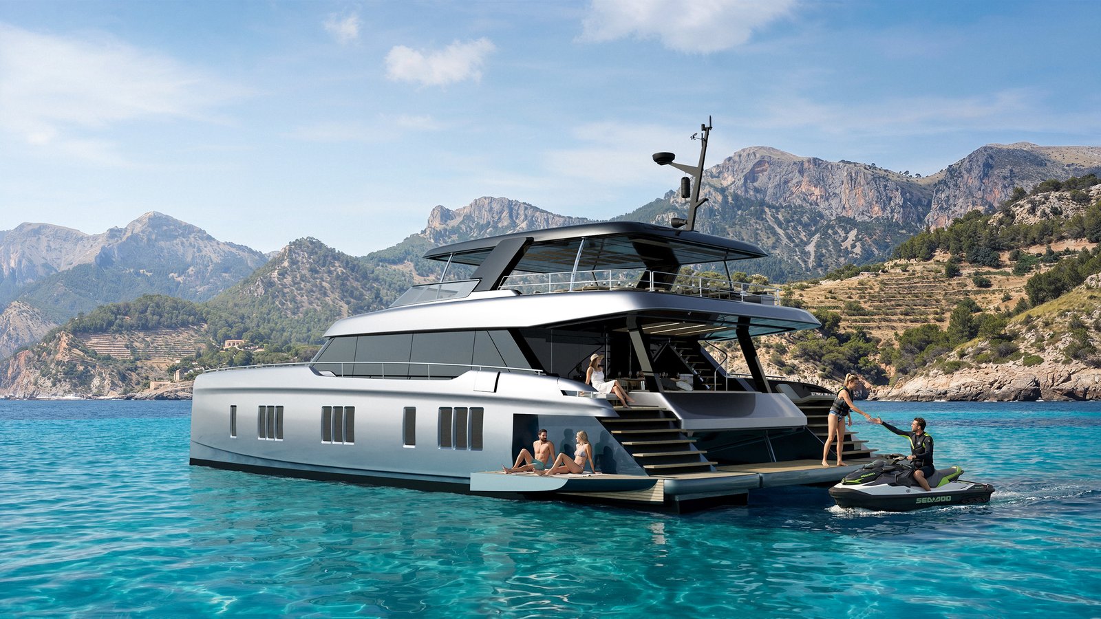 Robert Lewandowski on board with Sunreef Yachts